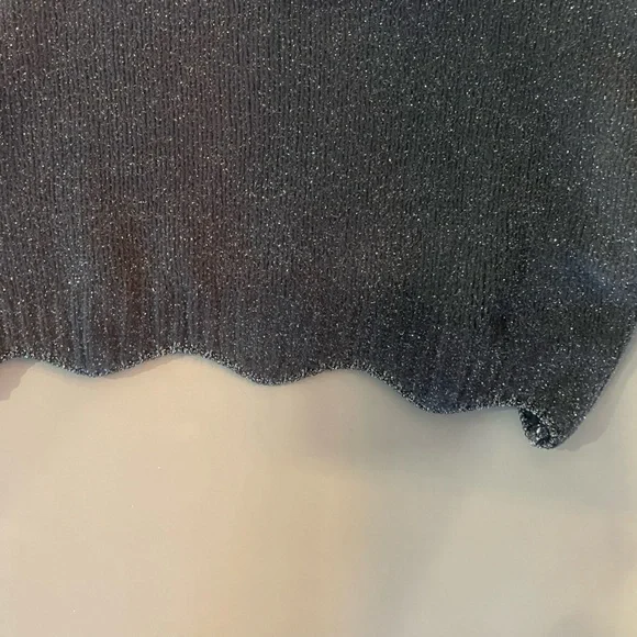 Zara Grey Silver  Crop Sparkle Sweater - Picture 5 of 11